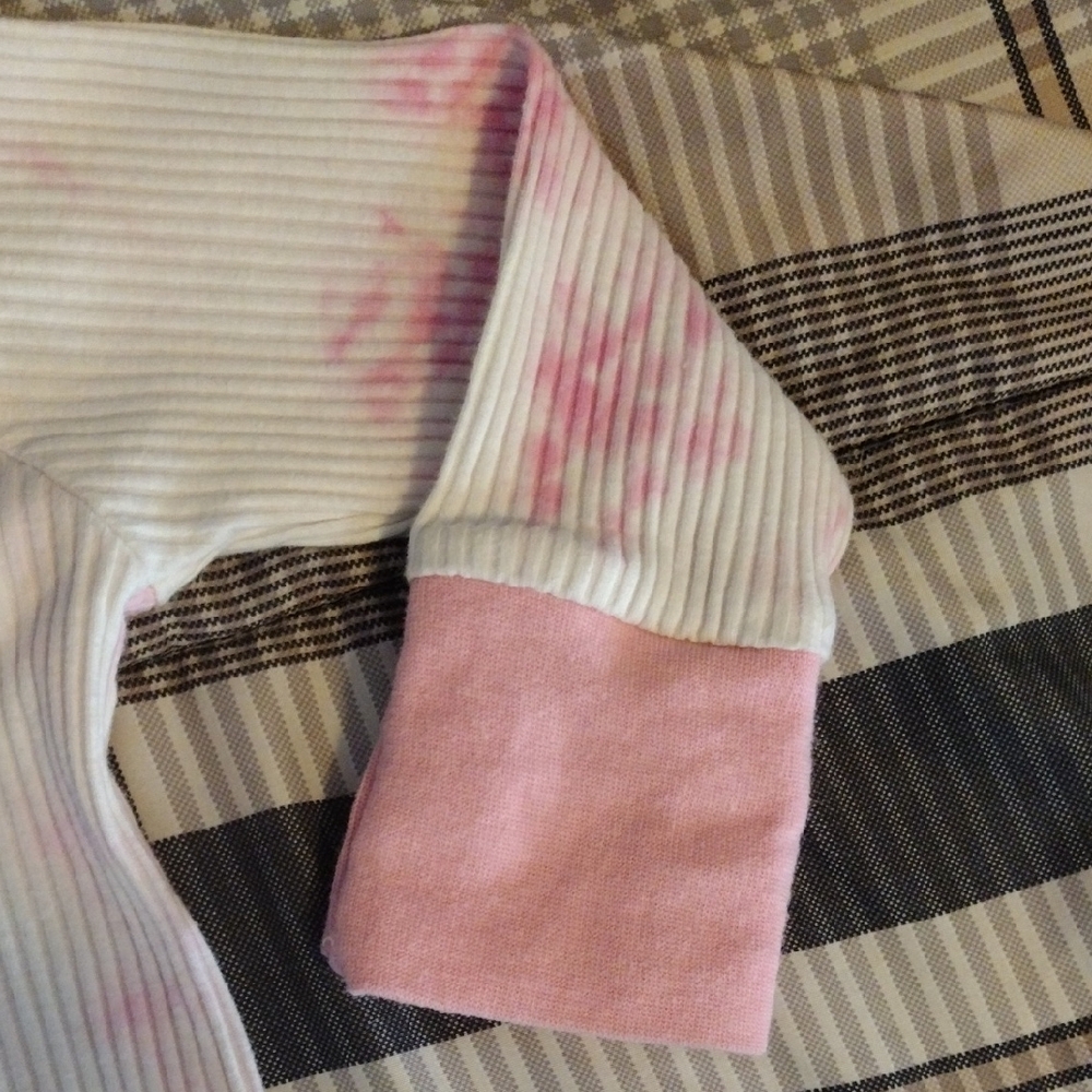 Pink Tie-Dye Ribbed Zip Front Kids One-Piece - Picture 8 of 11